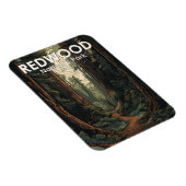 レッドウッドナショナルパークイラストレーショントレイルヴィンテージ マグネット (右側)