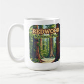 レッドウッドナショナルパークカリフォルニアツリーレトロ コーヒーマグカップ (左)