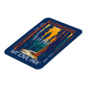 レッドウッドナショナルパークカリフォルニアレトロ 動揺して マグネット (左側)