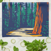 レッドウッドナショナルパークカリフォルニアヴィンテージ キッチンタオル (折り畳み)