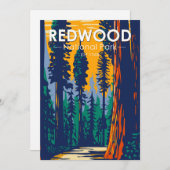 レッドウッドナショナルパークカリフォルニアヴィンテージ シーズンカード (正面/裏面)
