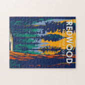 レッドウッドナショナルパークカリフォルニアヴィンテージ ジグソーパズル (横)