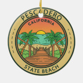 レッドウッドナショナルパークカリフォルニアヴィンテージ セラミックオーナメント (裏面)