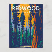 レッドウッドナショナルパークカリフォルニアヴィンテージ ポストカード (正面)