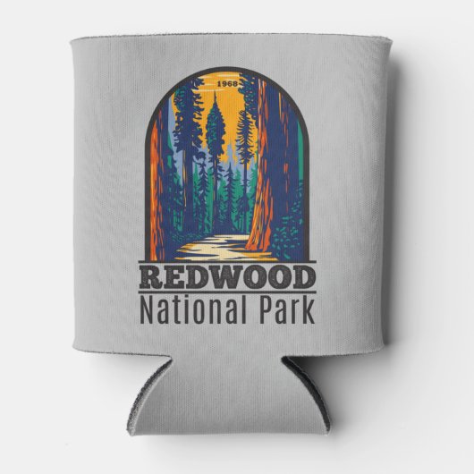 レッドウッドナショナルパークカリフォルニアヴィンテージ 缶クーラー (正面)