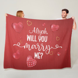 レッドウッドハートの結婚提案 フリースブランケット