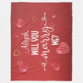 レッドウッドハートの結婚提案 フリースブランケット (正面)