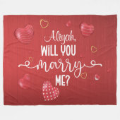 レッドウッドハートの結婚提案 フリースブランケット (正面(横))