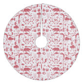 レッドウッドランドキツネディアベアメリークリスマス フリース ツリースカート (正面)