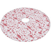 レッドウッドランドキツネディアベアメリークリスマス フリース ツリースカート (アングル)