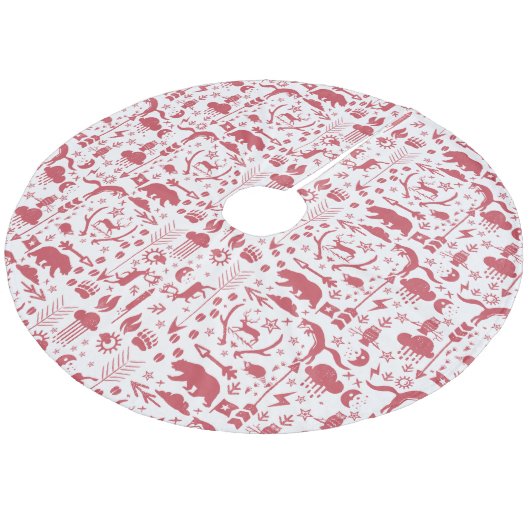 レッドウッドランドキツネディアベアメリークリスマス フリース ツリースカート (アングル)