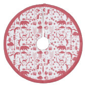 レッドウッドランドキツネディアベアメリークリスマス フリース ツリースカート (正面)