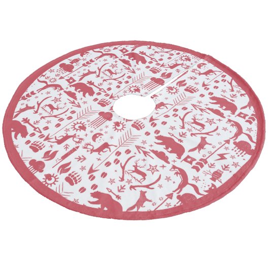 レッドウッドランドキツネディアベアメリークリスマス フリース ツリースカート (アングル)