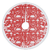 レッドウッドランド・ディアベアがメリークリスマスを追う フリース ツリースカート (正面)