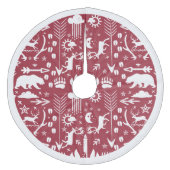 レッドウッドランド・ディアベアがメリークリスマスを追う フリース ツリースカート (正面)