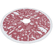 レッドウッドランド・ディアベアがメリークリスマスを追う フリース ツリースカート (アングル)