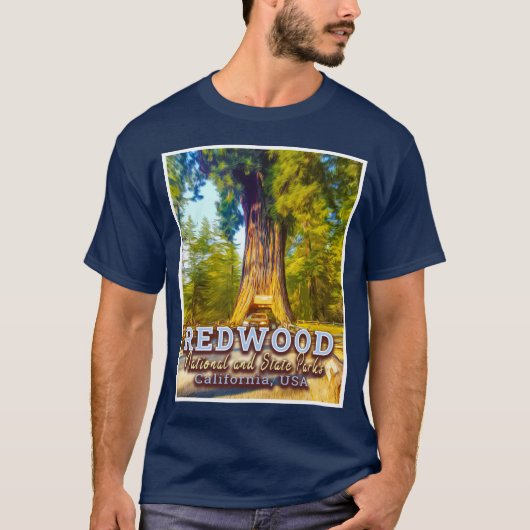 レッドウッド国立公園と州パーク – カリフォルニア州 Tシャツ (正面)