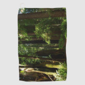 レッドウッド国立公園のレッドウッズとシダ ゴルフタオル (正面)