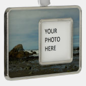 レッドウッド国立公園の太平洋海岸線 シルバープレートフレームオーナメント (右)