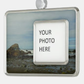 レッドウッド国立公園の太平洋海岸線 シルバープレートフレームオーナメント (左)