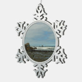 レッドウッド国立公園の太平洋海岸線 スノーフレークピューターオーナメント (右)