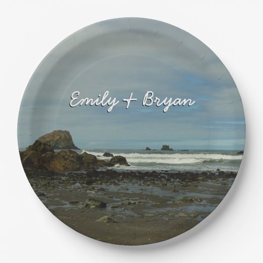 レッドウッド国立公園の太平洋海岸線 ペーパープレート (正面)