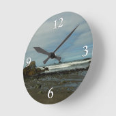 レッドウッド国立公園の太平洋海岸線 ラウンド壁時計 (傾斜)