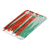 レッドウッド国立公園インウィンターカリフォルニアヴィンテージ マグネット (左側)