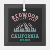 レッドウッド国立公園カリフォルニアグラデーション ガラスオーナメント (正面)