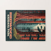 レッドウッド国立公園カリフォルニアツリーズ ジグソーパズル (横)