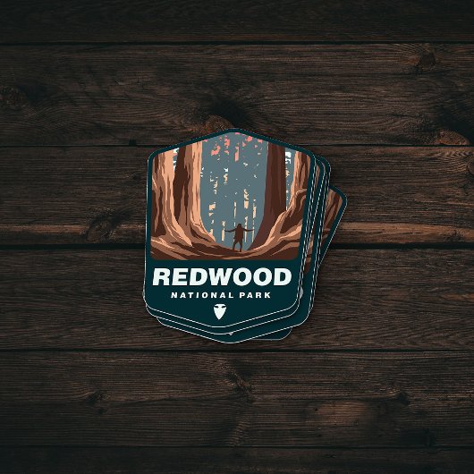 レッドウッド国立公園カリフォルニア |ダイカットのシール シール