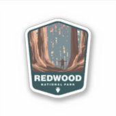 レッドウッド国立公園カリフォルニア |ダイカットのシール シール (正面)