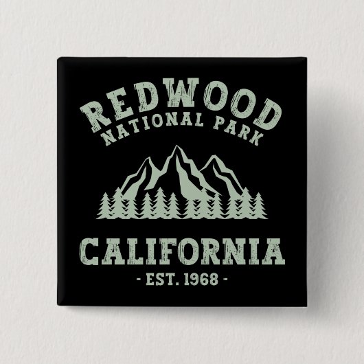 レッドウッド国立公園カリフォルニア 缶バッジ (正面)