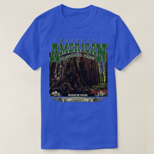 レッドウッド国立公園カリフォルニア Tシャツ (デザイン正面)