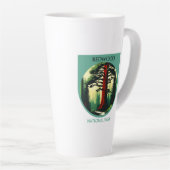 レッドウッド国立公園美しいインCalifornia カフェラテマグ (右アングル)