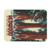 レッドウッド国立公園 – ヴィンテージカリフォルニア マグネット (横)