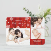 レッドウッド素朴ハッピーホリデーズフォトカード シーズンカード (スタンド正面)