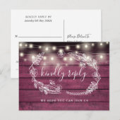 レッドウッド素朴フローラ曲リクエストRSVPカード インビテーションポストカード (正面/裏面)