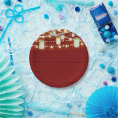 レッドウッド&ストリングライトカントリー素朴スウィート16 ペーパープレート (パーティー)