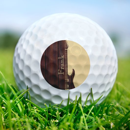 レッドウッド&タンブラウンカラーブロック名ギター ゴルフボール