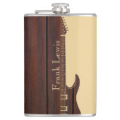 レッドウッド&タンブラウンカラーブロック名ギター フラスク (正面)