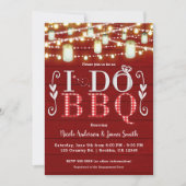 レッドウッド&ライトI do BBQ素朴婚約パーティ 招待状 (正面)