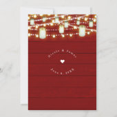 レッドウッド&ライトI do BBQ素朴婚約パーティ 招待状 (裏面)