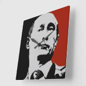 レッドウラジミール・プーチン スクエア壁時計 (傾斜)