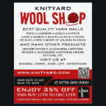 レッドウールショップロゴ、編み物店、ヤーンストア チラシ<br><div class="desc">Red Wool Shop Logo、編み物店、Yarn Store 広告's Flyer by The Business Card Store.</div>