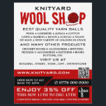 レッドウールショップロゴ、編み物店、ヤーンストア チラシ<br><div class="desc">Red Wool Shop Logo、編み物店、Yarn Store 広告's Flyer by The Business Card Store.</div>