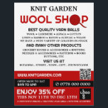 レッドウールショップロゴ、編み物店、ヤーンストア チラシ<br><div class="desc">Red Wool Shop Logo、編み物店、Yarn Store 広告's Flyer by The Business Card Store.</div>