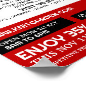 レッドウールショップロゴ、編み物店、ヤーンストア ポスター (角)