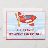 レッドエアプライン誕生日招待状 招待状 (裏面)