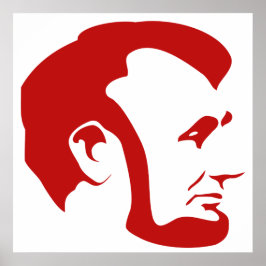 レッドエイブラハムリンカーンシルエットポスター ポスター